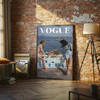 VOGUE Seaside Chess Editorial Wall Poster, Coastal Fashion Wall Décor