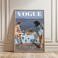 VOGUE Seaside Chess Editorial Wall Poster, Coastal Fashion Wall Décor