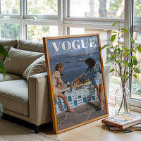 VOGUE Seaside Chess Editorial Wall Poster, Coastal Fashion Wall Décor