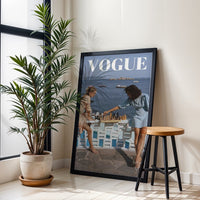VOGUE Seaside Chess Editorial Wall Poster, Coastal Fashion Wall Décor