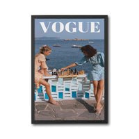 VOGUE Seaside Chess Editorial Wall Poster, Coastal Fashion Wall Décor