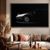 Volvo 480 Modern Wall Art – Low-Key Black-and-White Car Profile