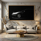 Volvo 480 Modern Wall Art – Low-Key Black-and-White Car Profile