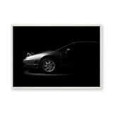 Volvo 480 Modern Wall Art – Low-Key Black-and-White Car Profile