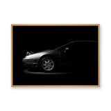 Volvo 480 Modern Wall Art – Low-Key Black-and-White Car Profile