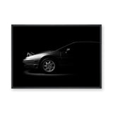 Volvo 480 Modern Wall Art – Low-Key Black-and-White Car Profile
