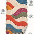 Wavy Abstract Area Rug – Blue & Gray – features