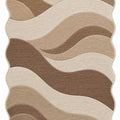 Wavy Abstract Area Rug – Brown