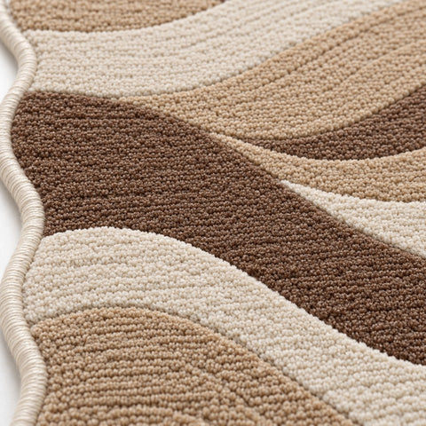 Wavy Abstract Area Rug – Brown – texture close-up