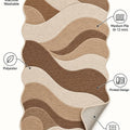 Wavy Abstract Area Rug – Brown – features