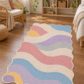 Wavy Abstract Area Rug – Pastel in a nursery