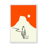 Western Cowboy Desert Minimalist Wall Art – Orange Mesa Quote Print