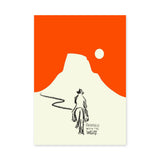 Western Cowboy Desert Minimalist Wall Art – Orange Mesa Quote Print