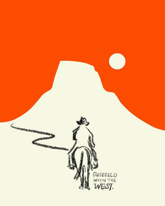 Western Cowboy Desert Minimalist Wall Art – Orange Mesa Quote Print