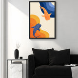 Whale Shark Abstract Coastal Wall Art – Blue Orange Ocean Print