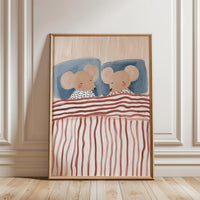 Whimsical Mouse Nursery Wall Print, Cute Animal Illustration for Kids Bedroom Decor and Baby Shower Gift