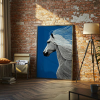 White Horse Understated Home Art – Contemporary Equestrian Print for Home Decor