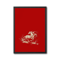 White Horse Understated Wall Print – Minimal Horse Illustration Poster