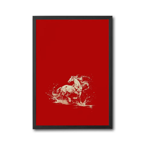 White Horse Understated Wall Print – Minimal Horse Illustration Poster