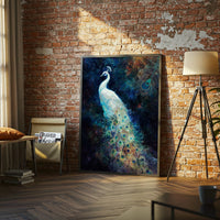 White Peacock Aesthetic Wall Print Poster Print