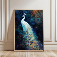 White Peacock Aesthetic Wall Print Poster Print