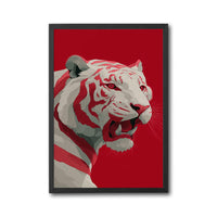 White Tiger Aesthetic Home Art Wall Poster Print – Minimal Jungle Animal Illustration