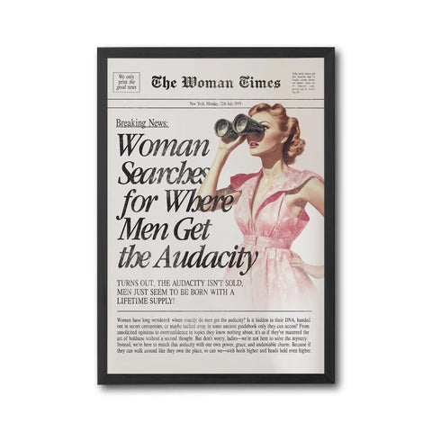 Woman Searches for Where Men Get the Audacity Heritage Quote Wall Poster, Funny Feminist Home Art