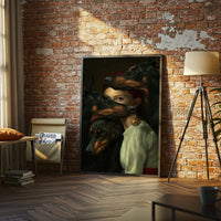 Woman with Doberman Dogs Aesthetic Wall Print
