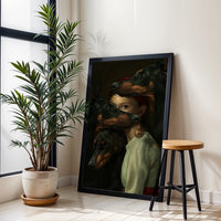 Woman with Doberman Dogs Aesthetic Wall Print