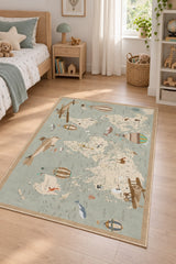 World Map Kids Area Rug in a nursery