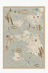 World Map Kids Area Rug