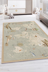 World Map Kids Area Rug in a nursery