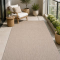Woven Boho Area Rug – Beige in a living space