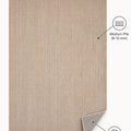 Woven Boho Area Rug – Beige – features