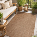 Woven Boho Area Rug – Brown in a living space