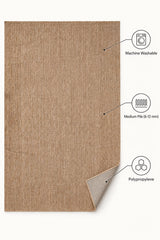 Woven Boho Area Rug – Brown – features