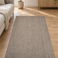 Woven Boho Area Rug – Gray in a living room