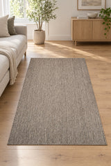 Woven Boho Area Rug – Gray in a living room