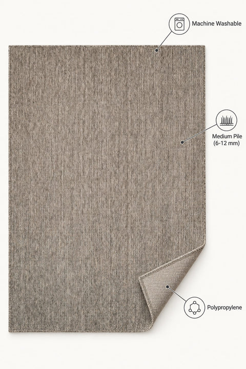 Woven Boho Area Rug – Gray – features