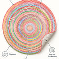 Woven-Look Modern Round Rug – Multicolor 3 – features