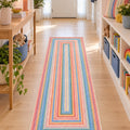 Woven-Look Modern Runner Rug – Multicolor in a hallway