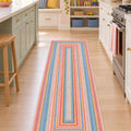 Woven-Look Modern Runner Rug – Multicolor in a kitchen