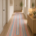 Woven-Look Modern Runner Rug – Multicolor in a hallway