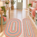 Woven-Look Modern Runner Rug – Multicolor 2 in a hallway