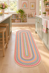 Woven-Look Modern Runner Rug – Multicolor 2 in a kitchen