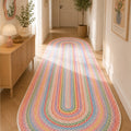 Woven-Look Modern Runner Rug – Multicolor 2 in a hallway