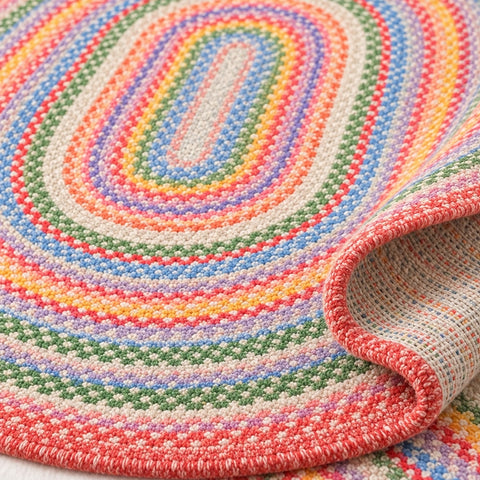 Woven-Look Modern Runner Rug – Multicolor 2 – texture close-up