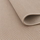 Woven Stripe Scandinavian Kitchen Rug – Beige – texture close-up