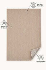 Woven Stripe Scandinavian Kitchen Rug – Beige – features