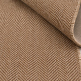 Woven Stripe Scandinavian Kitchen Rug – Light Brown – texture close-up